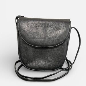 Wilson Leather Vintage Black Leather Crossbody Bag